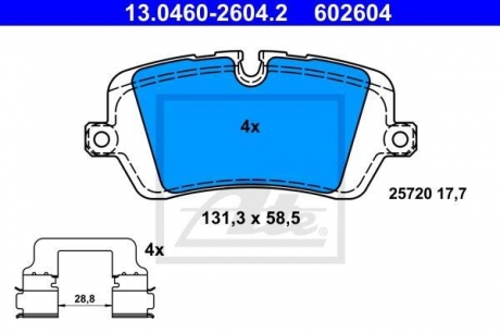 Комплект тормозных колодок, дисковый тормоз ATE 13046026042 (фото 1)