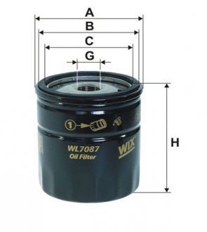 Фільтр масляний WIX FILTERS WL7087 (фото 1)