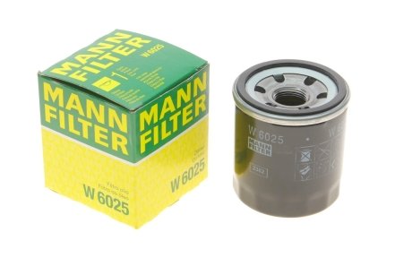 Фільтр масляний двигуна RENAULT DUSTER 1.6 Sce 15-, SCENIC III 2.0 09- (вир-во) MANN W6025 (фото 1)