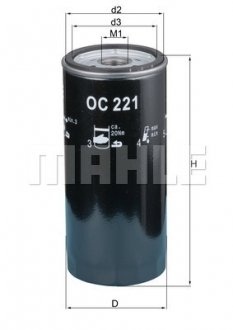 Фильтр масляный двигателя AUDI 80 1.9 TDI 91-96 (-) MAHLE / KNECHT OC221 (фото 1)
