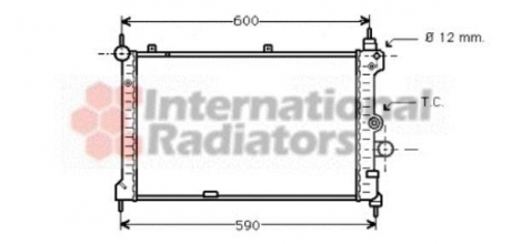 Радіатор охолодження двигуна KADETT E15TD/ASTRA F 17TD VAN WEZEL 37002127