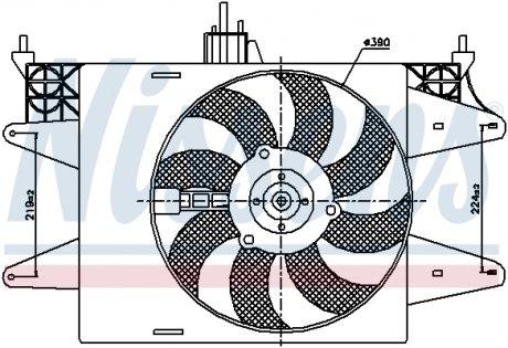 Вентилятор радіатора FIAT DOBLO (119, 223) (01-) (вир-во) NISSENS 85572 (фото 1)