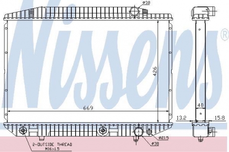 Радиатор охлаждения MERCEDES S-CLASS W 126 (79-) NISSENS 62727A (фото 1)