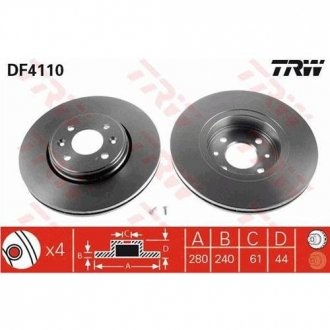 Гальмівний диск TRW DF4110 (фото 1)