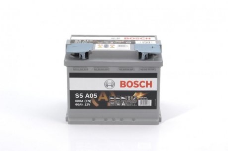 Аккумулятор 60Ah-12v AGM (S5A05) (242х175х190),R,EN680 BOSCH 0092S5A050 (фото 1)