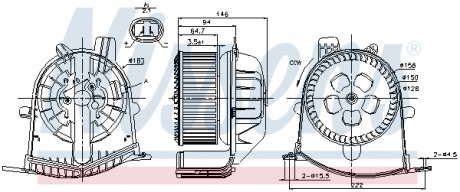 Вентилятор обігрівача RENAULT SCENIC II (03-)(вир-во) NISSENS 87038 (фото 1)