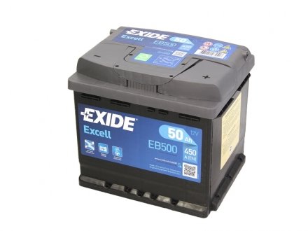 Акумулятор 50Ah-12v EXCELL (207х175х190), R, EN450 EXIDE EB500