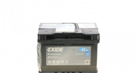 Аккумулятор Premium (242×175×175), 61Ач, 600А, R+ EXIDE EA612