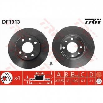 Гальмівний диск TRW DF1013 (фото 1)