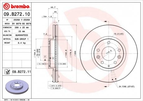 Гальмівний диск BREMBO 09.B272.10