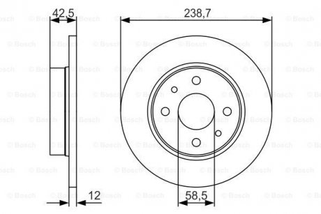 Тормозной диск Lada 2108-09 BOSCH 0986479R61 (фото 1)