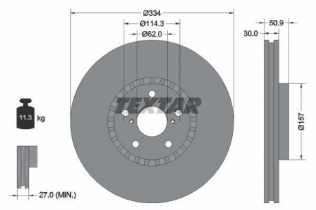 Тормозной диск PRO TEXTAR 92147903 (фото 1)