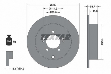 Гальмівний диск TEXTAR 92167003 (фото 1)