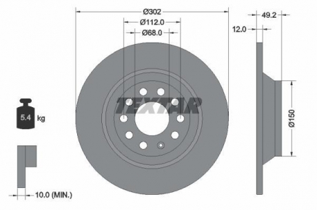 Тормозной диск PRO TEXTAR 92132503