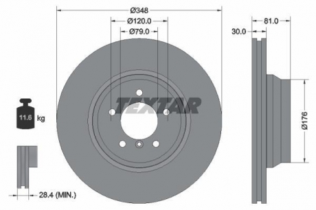 Тормозной диск PRO TEXTAR 92122905 (фото 1)