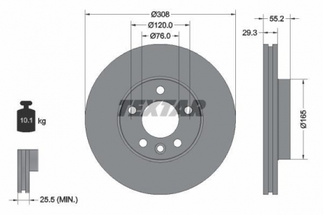 Тормозной диск PRO TEXTAR 92121205 (фото 1)