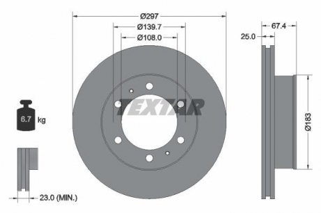 Тормозной диск TEXTAR 92222600 (фото 1)