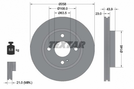 Тормозной диск TEXTAR 92176003 (фото 1)