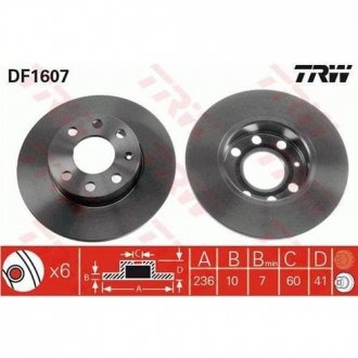Тормозной диск TRW DF1607 (фото 1)