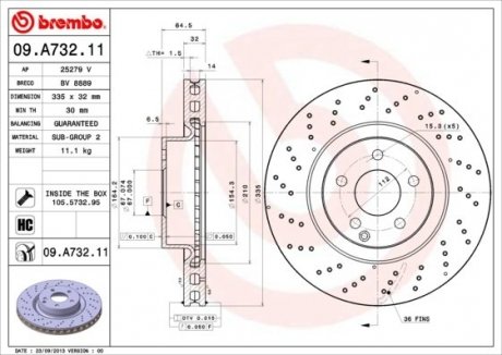 Гальмівний диск BREMBO 09.A732.11