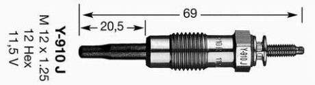 Свічка розжарення NGK 3617