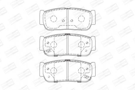 KIA Тормозные колодки задн.Sorento 02-,SsangYong Rexton,Kyron,Rodius 05- CHAMPION 573676CH