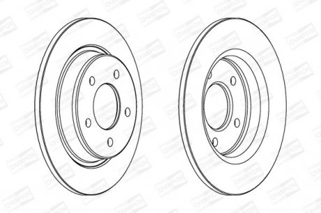 MAZDA Диск тормозной задн.&quot;15&quot; Mazda 3/5 1.8/2.0/2.3 CHAMPION 563043CH (фото 1)