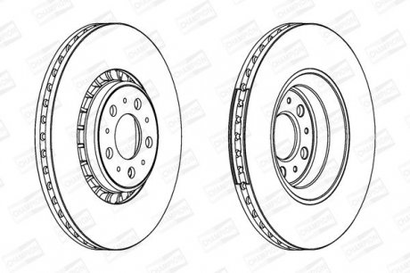 VOLVO Диск тормозной передн. "17" XC90 02- (336*30) CHAMPION 562217CH-1