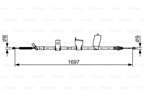 Трос стояночного тормоза BOSCH 1987482627 (фото 1)