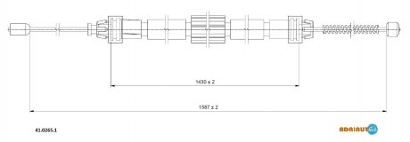 RENAULT Трос ручного тормоза прав. 1587/1430 Clio III 05- ADRIAUTO 41.0265.1