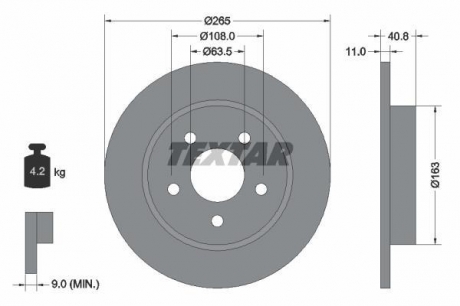 Гальмівний диск TEXTAR 92133703 (фото 1)