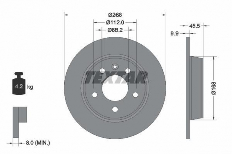 Гальмівний диск TEXTAR 92074303 (фото 1)