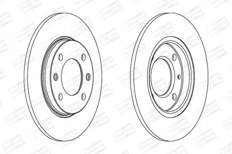 PEUGEOT Диск тормозной задний 206,306Citroen ZX,Xsara CHAMPION 561555CH