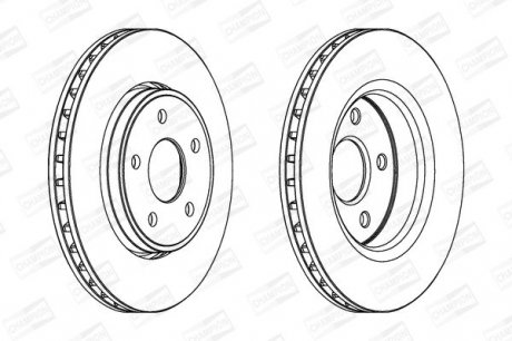 JEEP Диск тормозной передн.Grand Cherokee 3.0 CRD 06- CHAMPION 562854CH-1