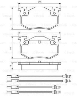 Тормозные колодки диск.передн.(с датч.)CITROEN,RENAULT BOSCH 0986466350 (фото 1)