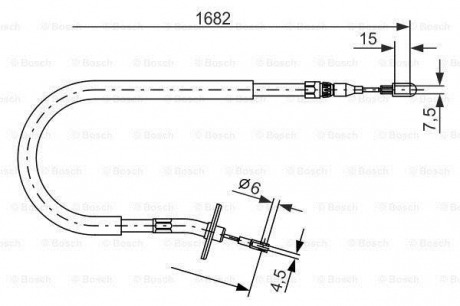 DB Трос ручного торм.(левый) Sprinter 208D-512D BOSCH 1987477703 (фото 1)
