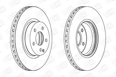 Гальмівний диск перед. MB E-Class (W211) 02-08 компл. 2шт CHAMPION 562386CH
