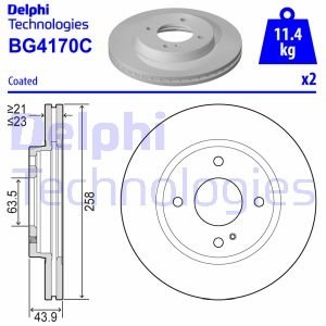 Гальмівний диск DELPHI BG4170C (фото 1)