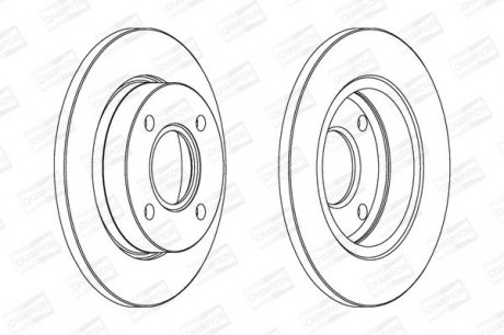 FORD Диск тормозной передний Fiesta 95- CHAMPION 562038CH