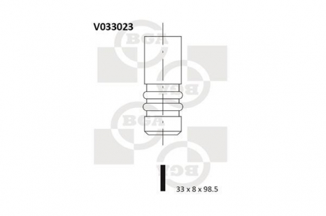 Клапан випуск. Golf II/Passat B2/Audi 80 1.8i (33x8x98.5) BGA V033023 (фото 1)