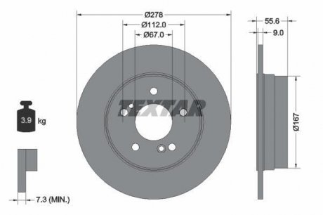 Гальмівний диск TEXTAR 92032703 (фото 1)