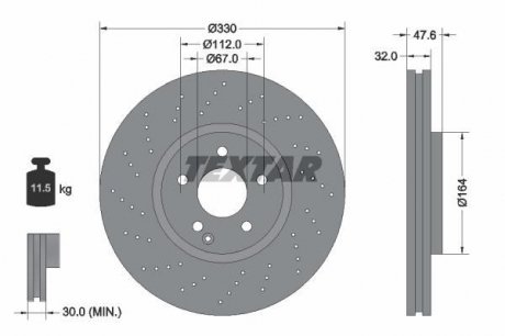 Гальмівний диск TEXTAR 92124100 (фото 1)