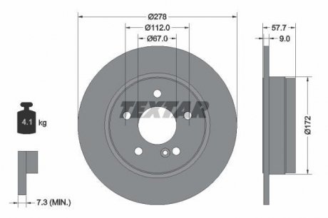 Гальмівний диск TEXTAR 92163103 (фото 1)