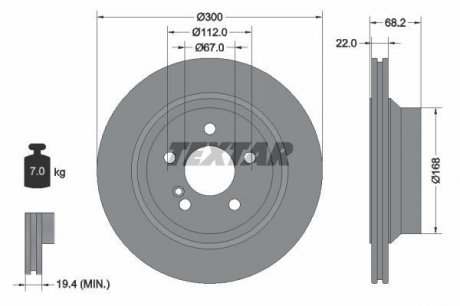 Гальмівний диск TEXTAR 92115505 (фото 1)