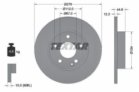 Гальмівний диск TEXTAR 92131803 (фото 1)