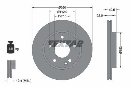 Гальмівний диск TEXTAR 92091303 (фото 1)