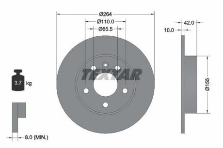 Гальмівний диск TEXTAR 92092103 (фото 1)