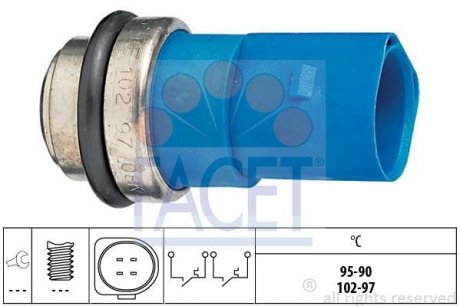 Датчик включения вентилятора (синий) AUDI A4/A6/VW Passat 1.4-2.8 96-05 FACET 7.5692