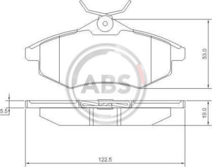 Тормозные колодки перед. Citroen C2/C3 02- (TRW) (122,5x53x19) A.B.S. 37307