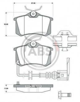 Тормозные колодки зад. Caddy III/IV/Passat/Audi A4/A6 (Lucas) A.B.S. 37334 (фото 1)